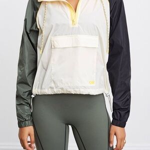 SOLID & STRIPED x BANDIER Cream and Black Windbreaker Jacket